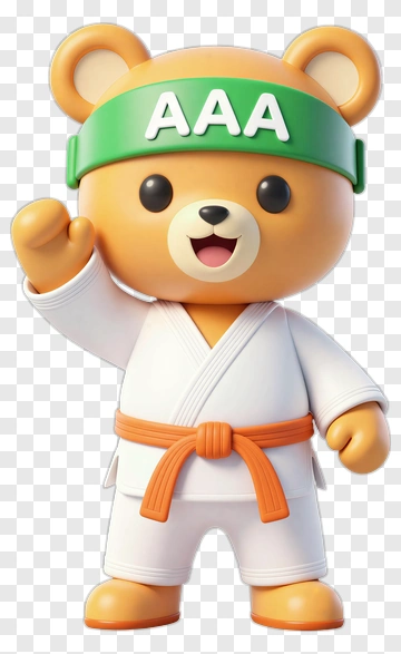 Cartoon Bear In A Karate Gi Waving PNG