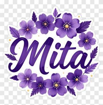 Purple Floral Mita Design PNG