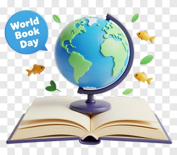 Globe On An Open Book For World Book Day PNG