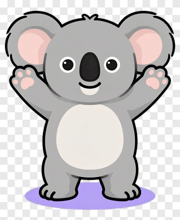 Cartoon Koala With Open Arms PNG