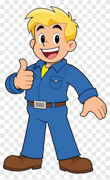 Cartoon Mechanic Giving A Thumbs Up PNG