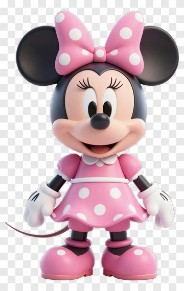 Minnie Mouse In Pink Polka Dot Dress PNG