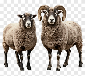 Pair Of Sheep Standing Together PNG
