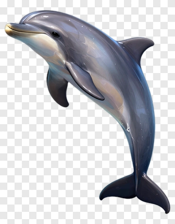 3D Dolphin Swimming In Ocean PNG
