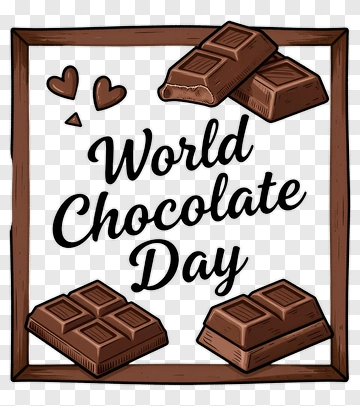 World Chocolate Day Celebration With Chocolate Bars PNG