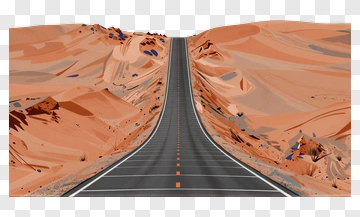 Desert Road Leading Into The Horizon PNG