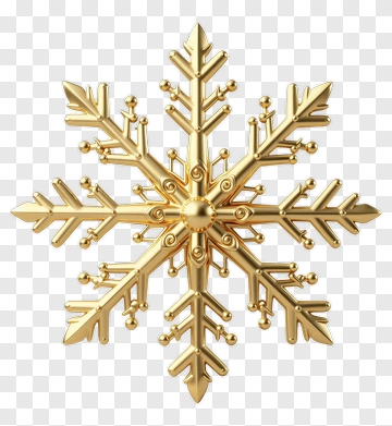Golden Snowflake Decoration PNG