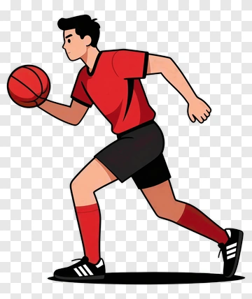 Basketball Player Running With A Ball PNG
