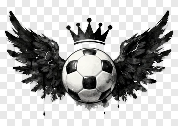 Soccer Ball With Wings And Crown PNG