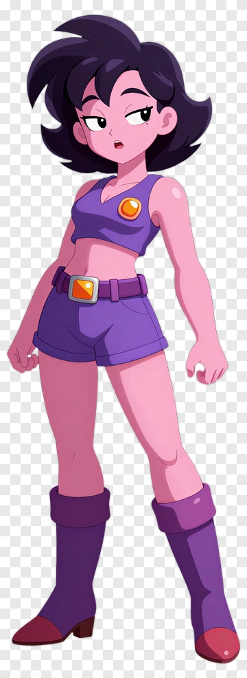 Cartoon Character In Purple Outfit PNG