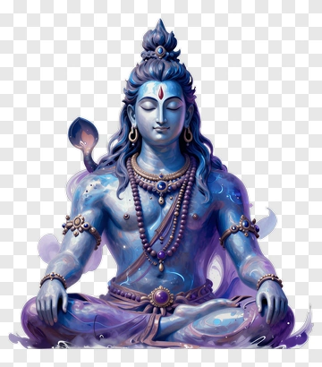 Meditating Blue Hindu God PNG