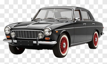 Vintage Black Sedan Car PNG