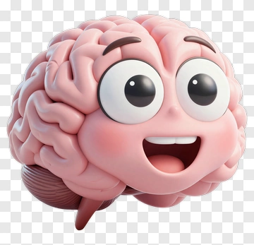 Cartoon Brain With Happy Face PNG
