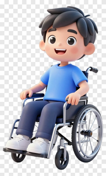 Cartoon Boy In Wheelchair PNG