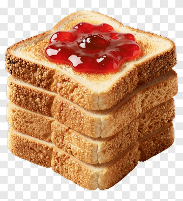 Stack Of Toast With Jam PNG