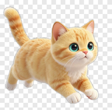 Cartoon Orange Cat PNG