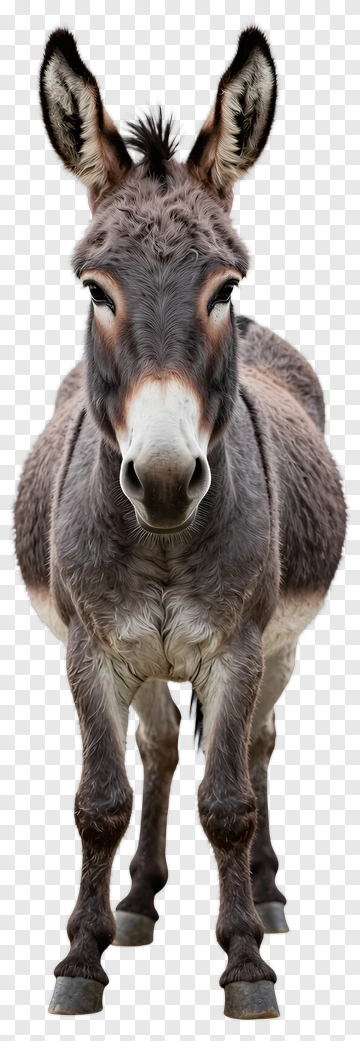 Realistic Donkey Standing Proudly PNG