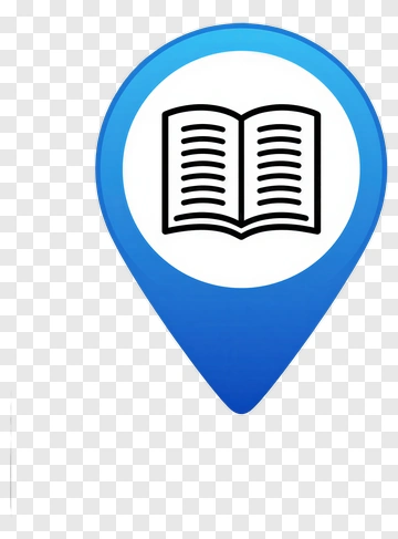 Book Icon In Blue Location Marker PNG