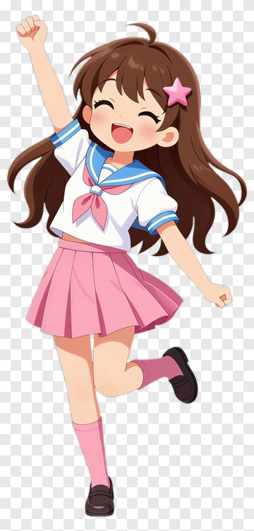 Happy Girl In A School Uniform PNG