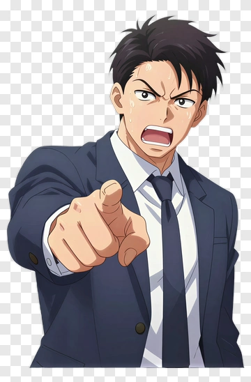 Angry Businessman Pointing In A Suit PNG