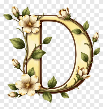 Floral Letter D PNG