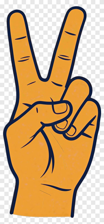 Hand Gesture Showing Peace Sign PNG
