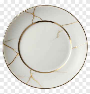 Elegant Plate With Gold Accents PNG