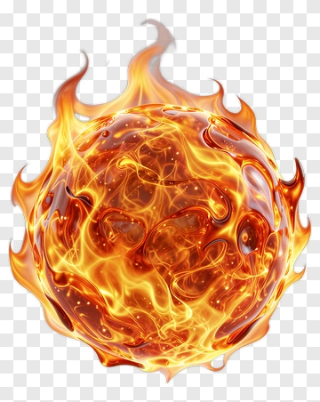 Fireball With Flames PNG