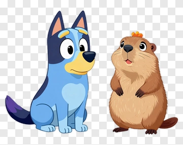 Cartoon Dog And Cartoon Beaver PNG