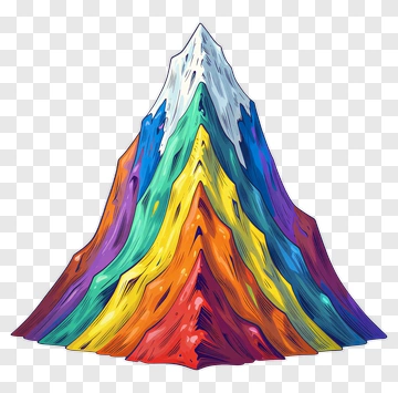 Colorful Mountain Landscape PNG