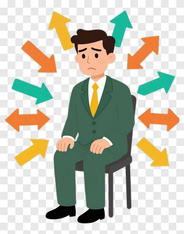 Worried Businessman Sitting On Chair PNG