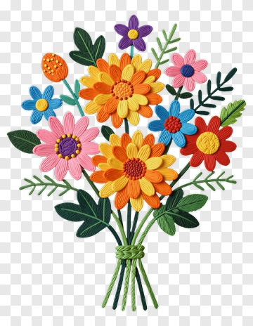 Colorful Flower Bouquet PNG