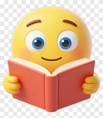 Happy Emoji Reading A Book PNG
