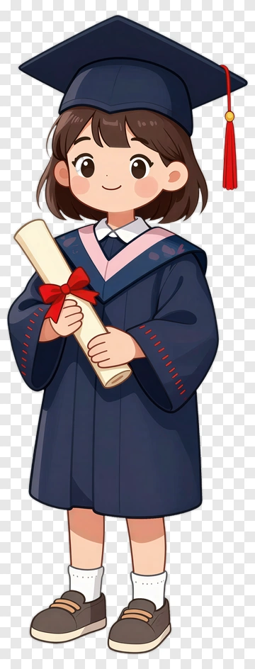 Cartoon Graduate Holding A Diploma PNG