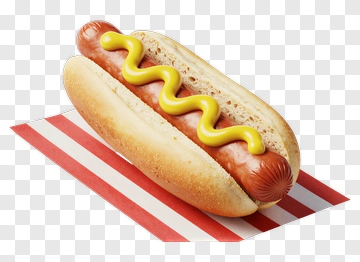 Hot Dog With Mustard On A Plate PNG