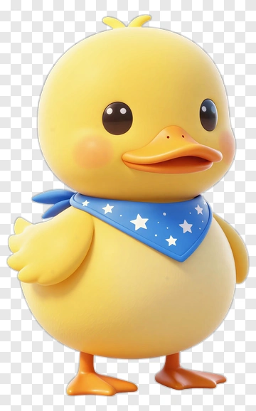 Cartoon Duck Wearing A Blue Bandana PNG