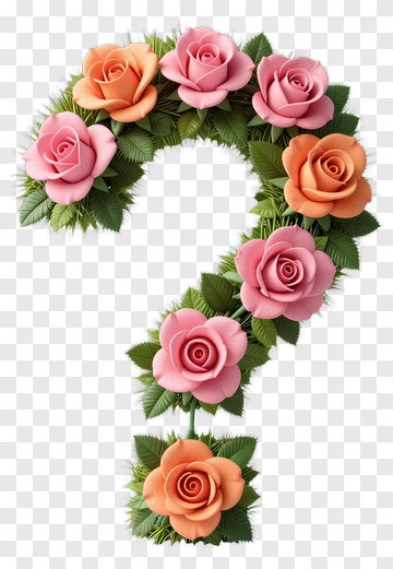 Floral Question Mark Made Of Roses PNG