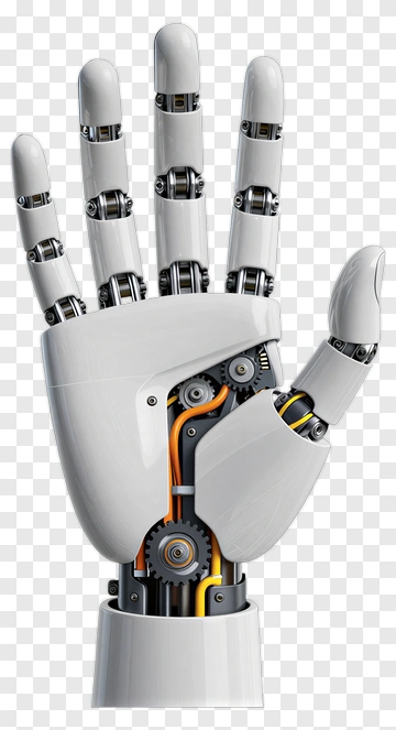 Robotic Hand With Mechanical Components PNG