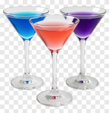 Colorful Cocktail Glasses PNG