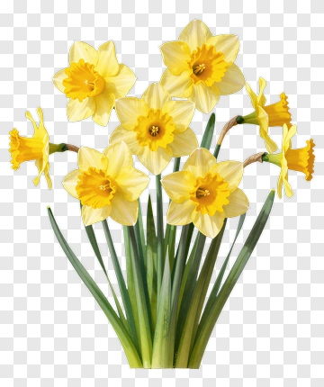Colorful Daffodil Bouquet PNG