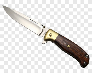 Folding Knife With Wood Handle PNG
