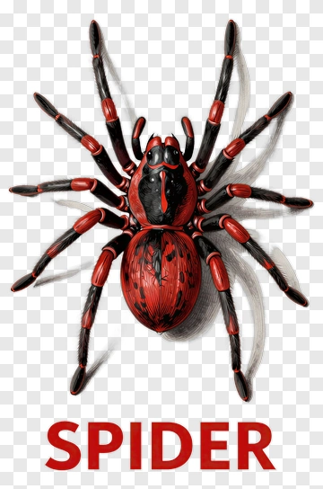 Realistic Spider Illustration PNG