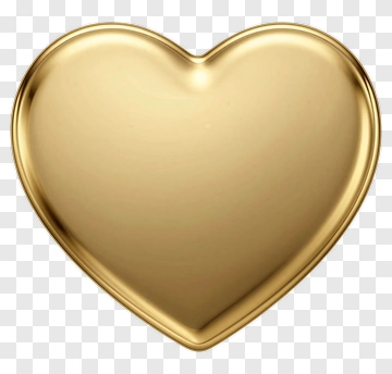 Gold Heart Shape PNG
