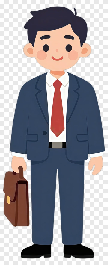 Cartoon Businessman Holding A Briefcase PNG