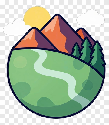Cartoon Landscape With Mountains And Trees PNG