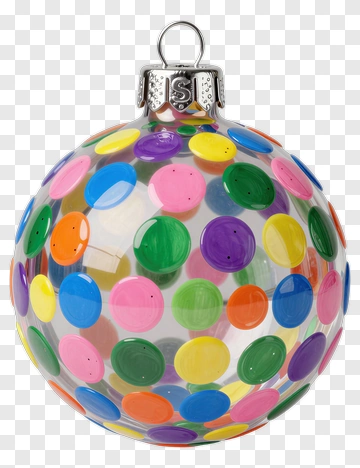 Colorful Polka Dot Christmas Ornament PNG