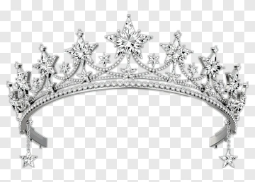 Silver Crown With Stars PNG