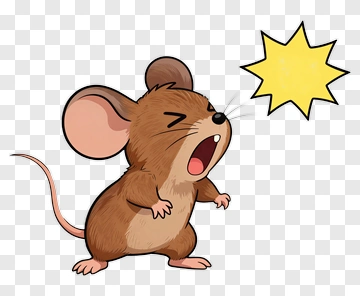 Cartoon Mouse Shouting PNG
