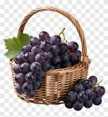 Basket Of Grapes PNG