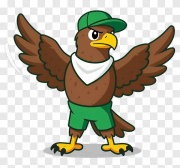 Cartoon Hawk Wearing A Cap And Shorts PNG